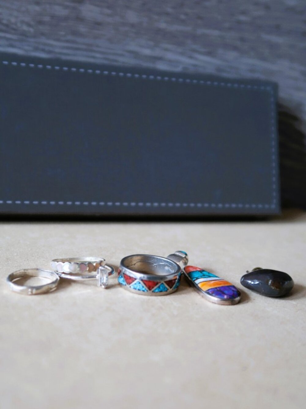 Six Jewelry Makers Mix Bundle 925 Sterling Silver Rings Pendant DIY Tarnished - Picture 2 of 15